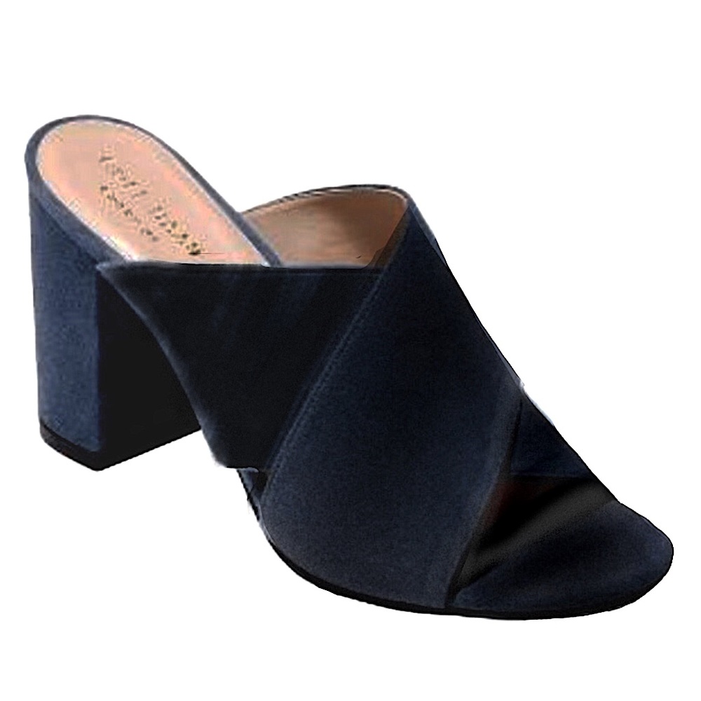 Cole Haan Womens Black Suede Open Toe Chunky Heels 7.5 B